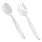 Smarty Had A Party Clear Disposable Plastic Serving Flatware Set - Serving Spoons and Serving Forks (150 Pairs), 300PK 2650CS-CASE - alternate 1